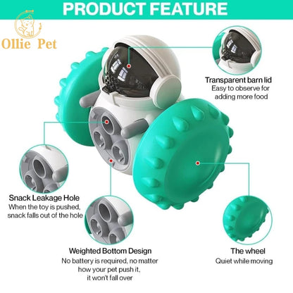 Juguete interactivo para perros, robot de vaso, comedero de comida lenta, dispensador de golosinas para cachorros y gatos, suministros para perros, entrenamiento intelectual.