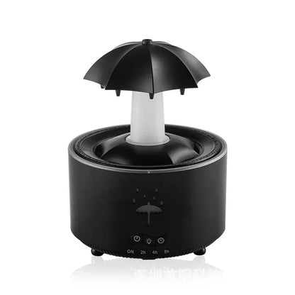 Máquina de aromaterapia con forma de paraguas giratorio y gotas de agua