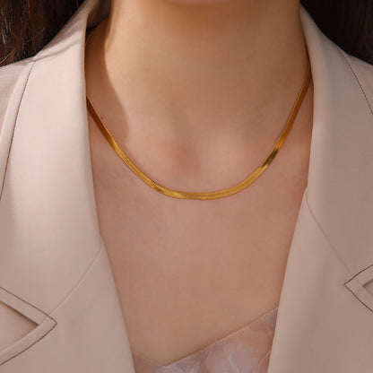 SSnake Chain Necklace for Women Men Gold Color Jewelry Gift Hot