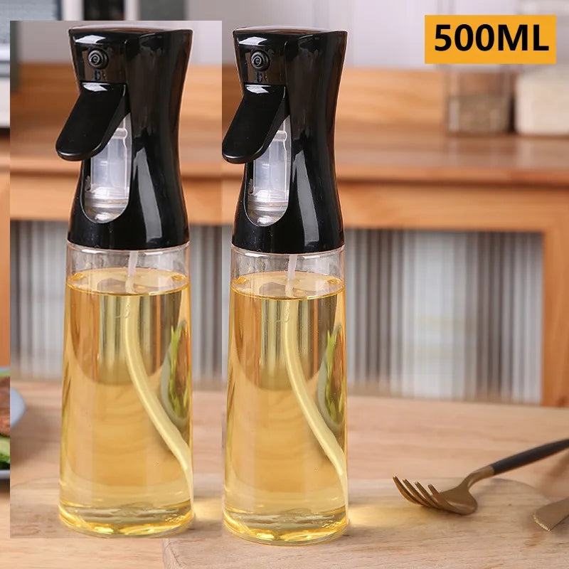 Botella pulverizadora de aceite de cocina, pulverizador de aceite de oliva para cocinar, 200/300/500 ml, botella pulverizadora neumática, dispensador de aceite en aerosol para barbacoa y fitness.