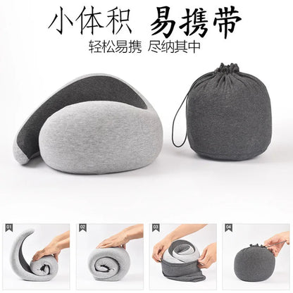 Almohada de viaje para el cuello con espuma viscoelástica en forma de U