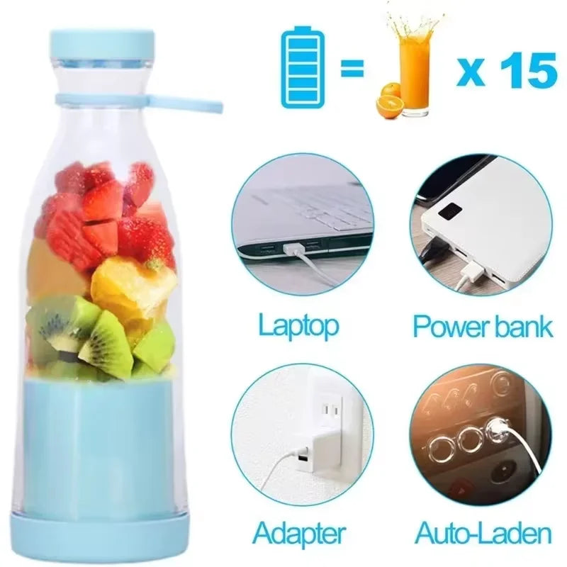 Exprimidor eléctrico USB de 40 W, 6 unidades, minilicuadora portátil, batidora de frutas, extractor, licuadora eléctrica rápida, máquina para hacer batidos y hielo.
