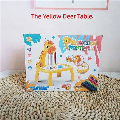 Mesa de dibujo con proyector LED para niños
