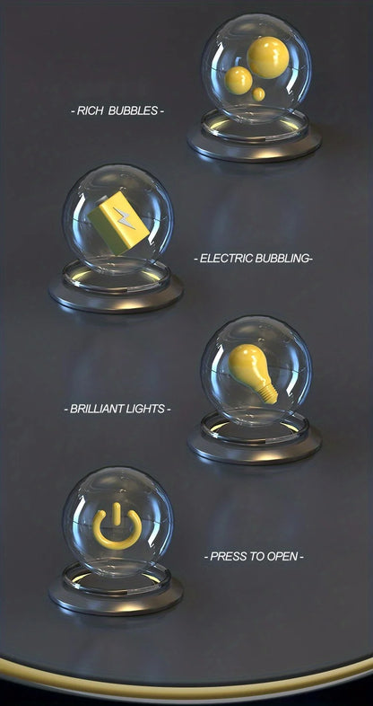 Pistola de burbujas automática eléctrica con luz LED