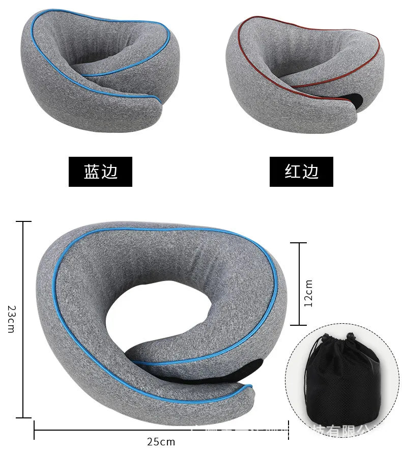 Almohada de viaje para el cuello con espuma viscoelástica en forma de U