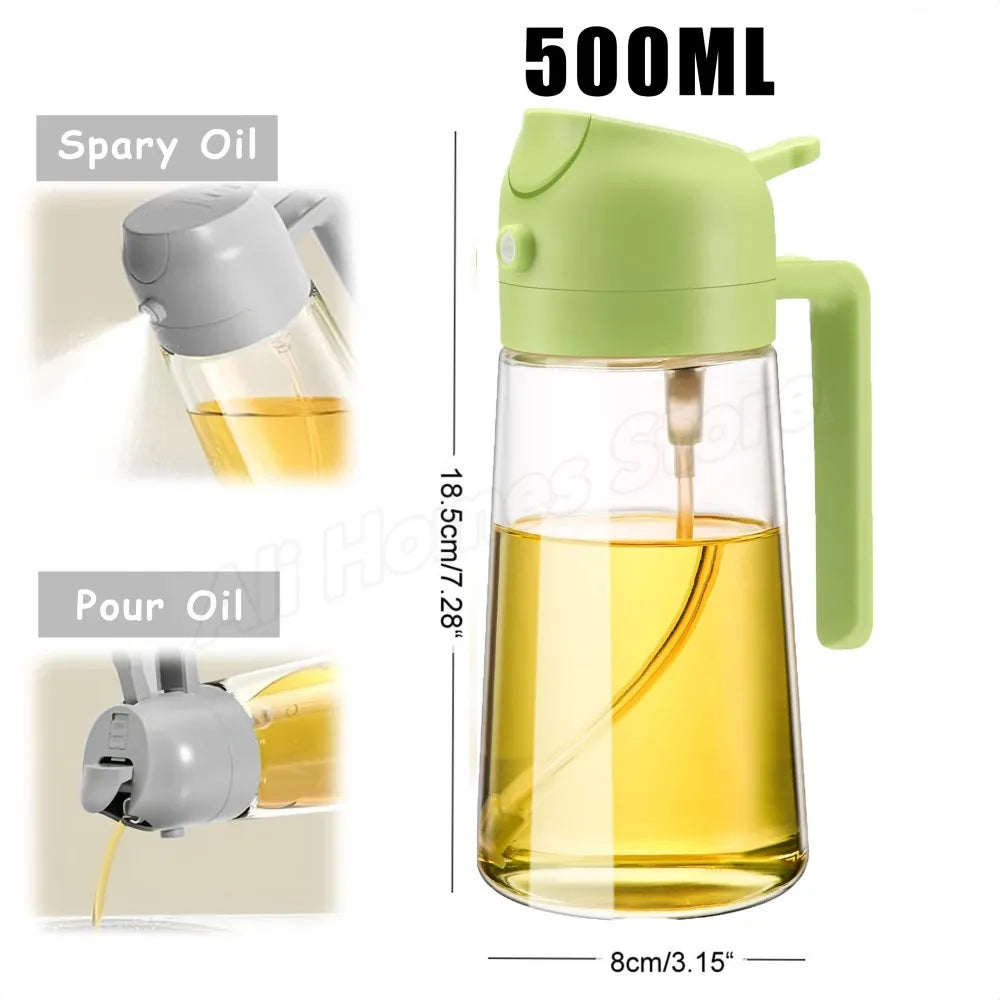 Botella pulverizadora de aceite de cocina, pulverizador de aceite de oliva para cocinar, 200/300/500 ml, botella pulverizadora neumática, dispensador de aceite en aerosol para barbacoa y fitness.