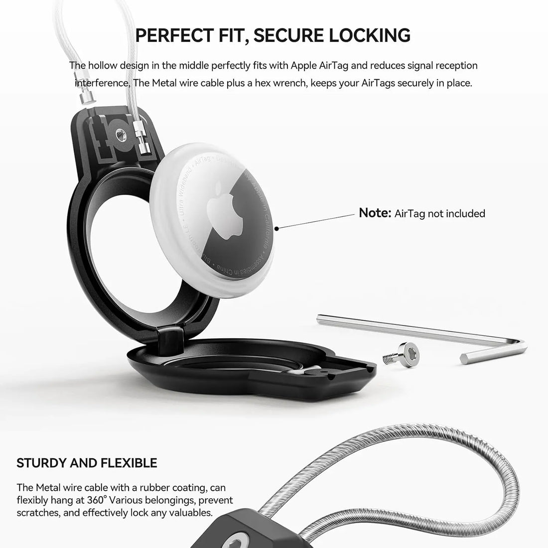 Estuche para AirTag - Funda para llavero AirTag, robusta, 360 grados de protección para AirTags de Apple, soporte para equipaje, mochila, llaves, accesorio AirTag
