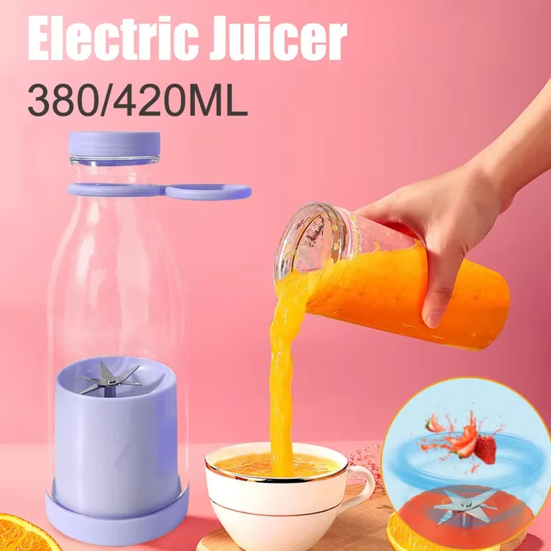 Exprimidor eléctrico USB de 40 W, 6 unidades, minilicuadora portátil, batidora de frutas, extractor, licuadora eléctrica rápida, máquina para hacer batidos y hielo.