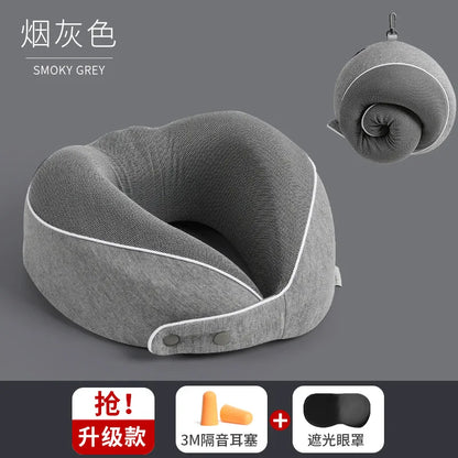 Almohada de viaje para el cuello con espuma viscoelástica en forma de U