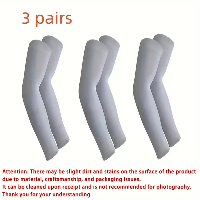 3 Pair of Breathable Sun Protection Sleeves - Breathable &amp; UV Protective Gear for Sports, Driving, &amp; Outdoor Adventures