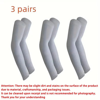 3 Pair of Breathable Sun Protection Sleeves - Breathable &amp; UV Protective Gear for Sports, Driving, &amp; Outdoor Adventures