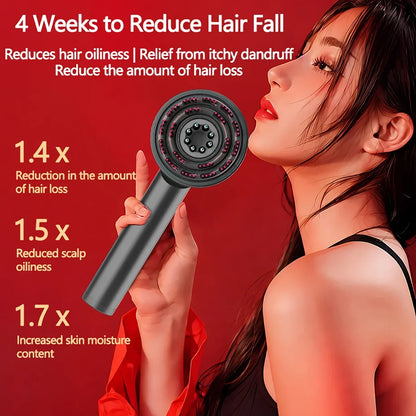 Peine de masaje con luz roja y vibración para el crecimiento del cabello