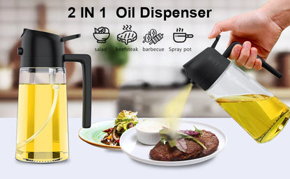 Botella pulverizadora de aceite de cocina, pulverizador de aceite de oliva para cocinar, 200/300/500 ml, botella pulverizadora neumática, dispensador de aceite en aerosol para barbacoa y fitness.
