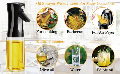 Botella pulverizadora de aceite de cocina, pulverizador de aceite de oliva para cocinar, 200/300/500 ml, botella pulverizadora neumática, dispensador de aceite en aerosol para barbacoa y fitness.