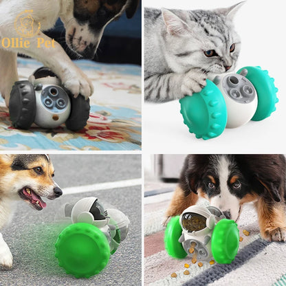 Juguete interactivo para perros, robot de vaso, comedero de comida lenta, dispensador de golosinas para cachorros y gatos, suministros para perros, entrenamiento intelectual.