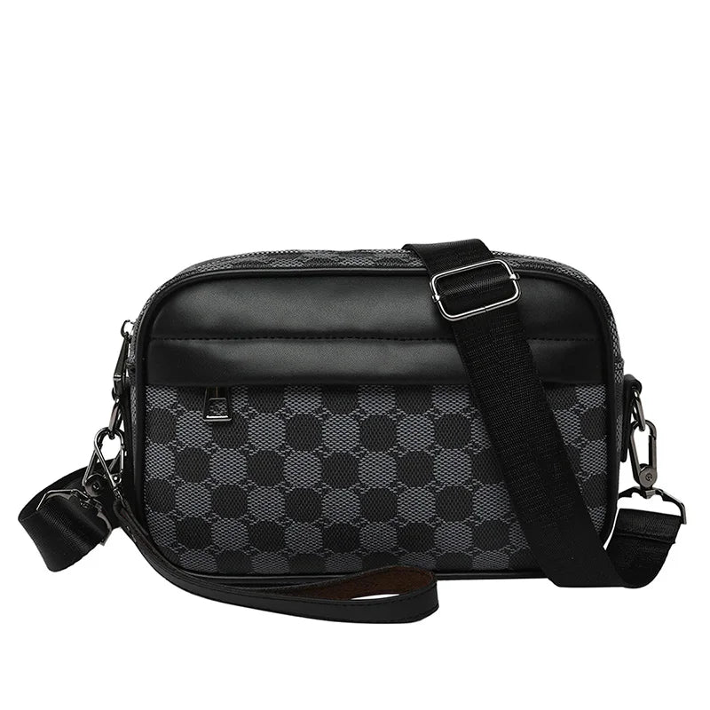 Bolso bandolera de piel sintética de alta calidad para hombre, estilo informal, para viaje, con almacenamiento para teléfono, tipo clutch.