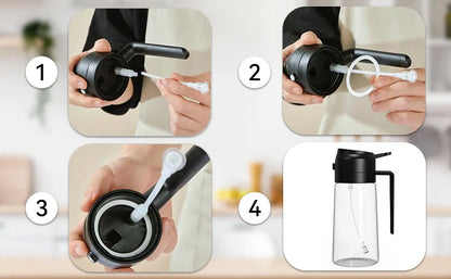 Botella pulverizadora de aceite de cocina, pulverizador de aceite de oliva para cocinar, 200/300/500 ml, botella pulverizadora neumática, dispensador de aceite en aerosol para barbacoa y fitness.