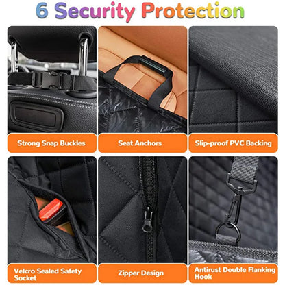 Funda impermeable para asiento de coche de perro para viajes de mascotas