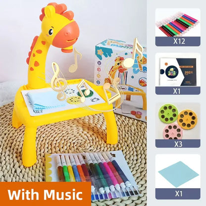 Mesa de dibujo con proyector LED para niños