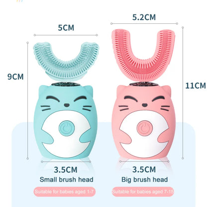 Cepillo de dientes eléctrico sónico en forma de U para niños
