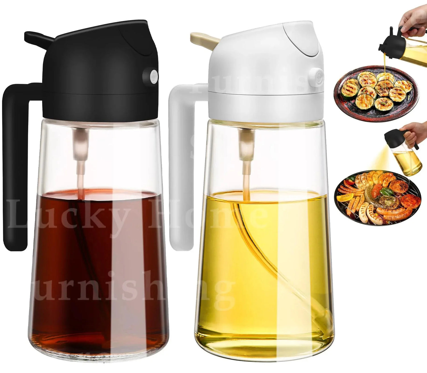 Botella pulverizadora de aceite de cocina, pulverizador de aceite de oliva para cocinar, 200/300/500 ml, botella pulverizadora neumática, dispensador de aceite en aerosol para barbacoa y fitness.