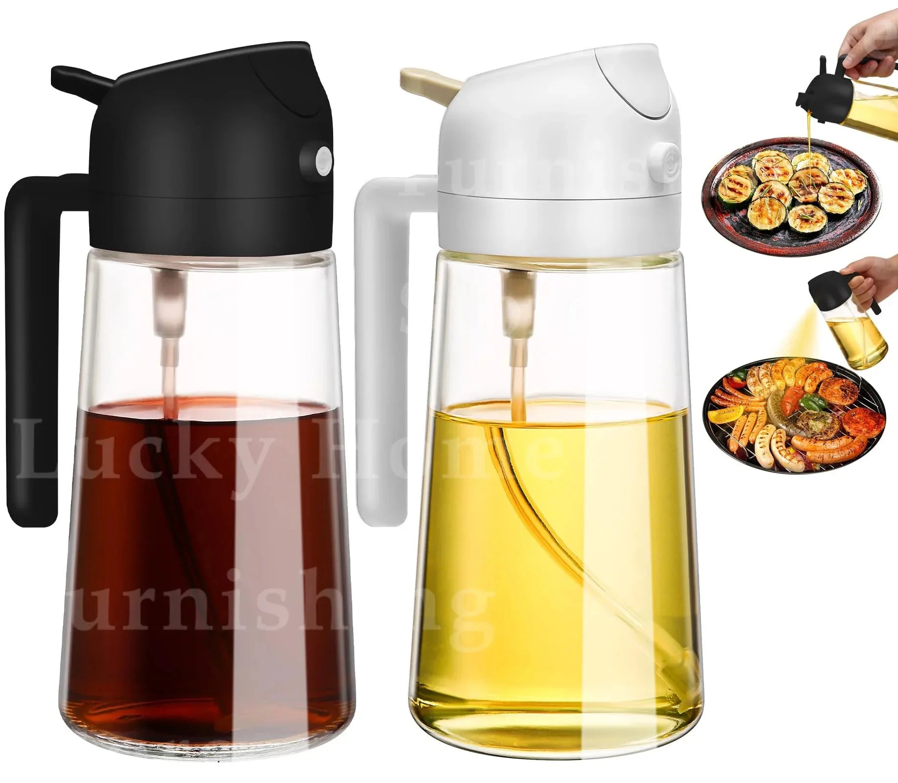 Botella pulverizadora de aceite de cocina, pulverizador de aceite de oliva para cocinar, 200/300/500 ml, botella pulverizadora neumática, dispensador de aceite en aerosol para barbacoa y fitness.