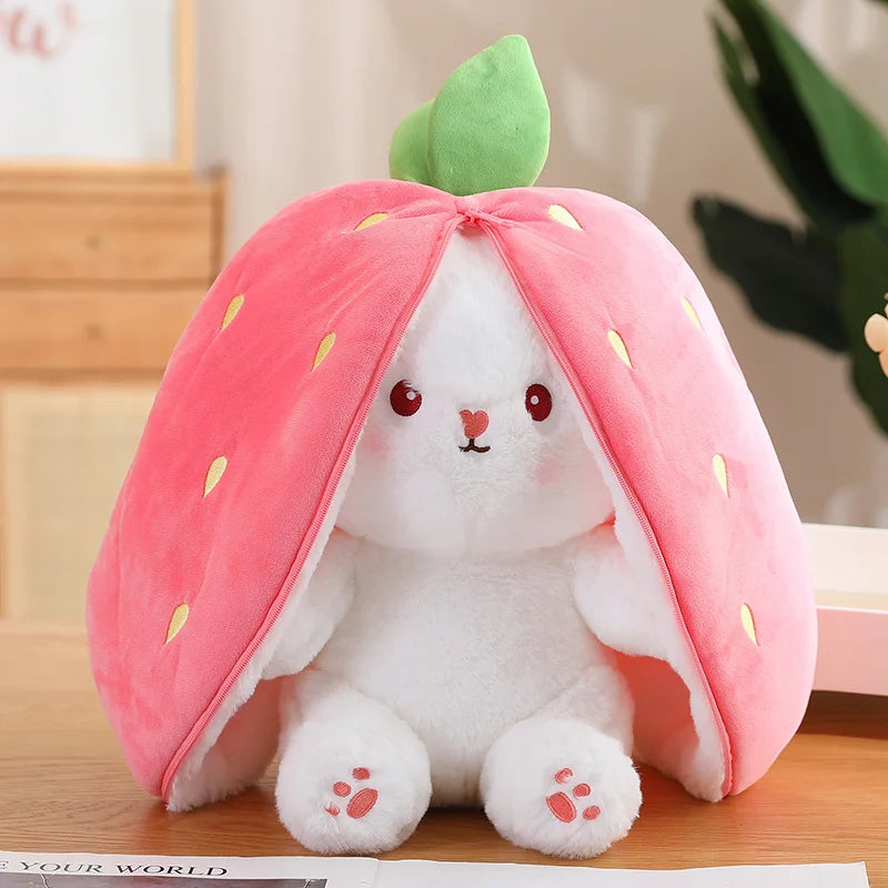 Peluche de conejo de zanahoria y fresa