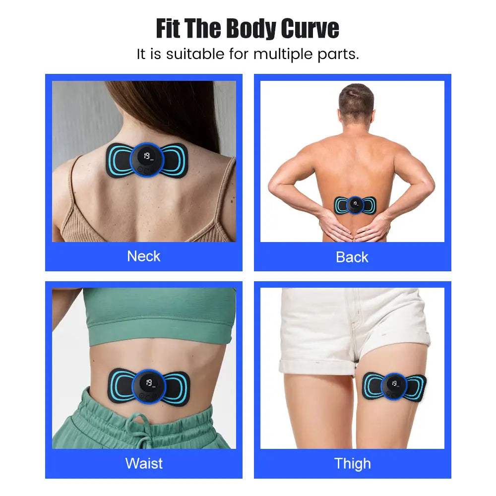 Mini masajeador cervical portátil EMS, camilla eléctrica para aliviar el dolor cervical y relajar los hombros.
