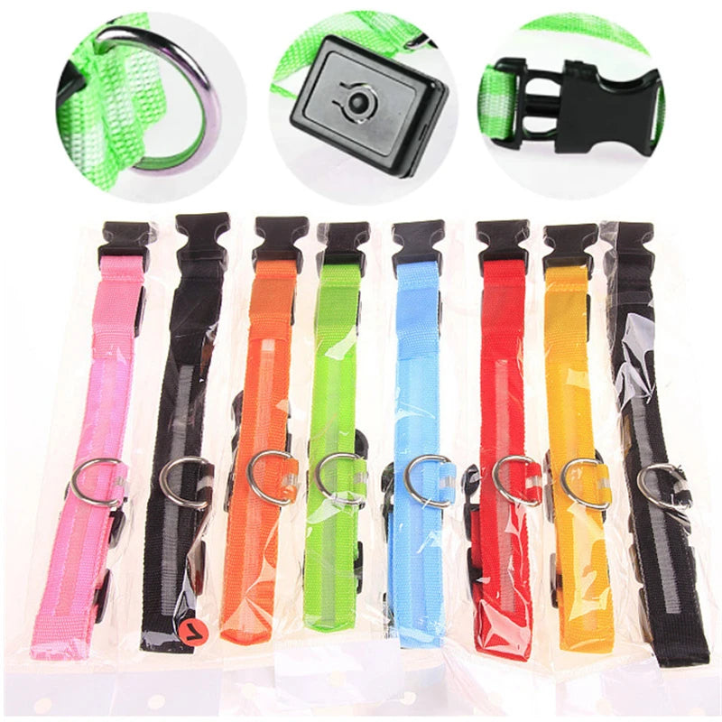Collar luminoso recargable por USB, ajustable, con luz LED brillante, para perros grandes y pequeños, con luz nocturna y arnés de seguridad para mascotas.