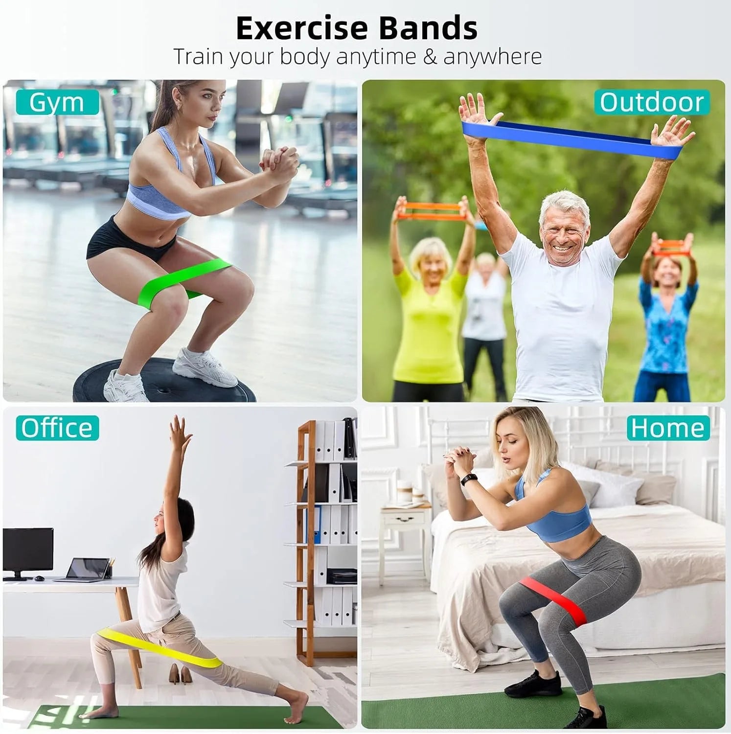 Bandas de resistencia de TPE, juego de fitness, bandas de bucle de goma, expansor de entrenamiento de fuerza, equipo de yoga y gimnasio, bucle de goma elástica.