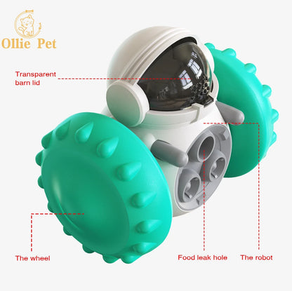Juguete interactivo para perros, robot de vaso, comedero de comida lenta, dispensador de golosinas para cachorros y gatos, suministros para perros, entrenamiento intelectual.