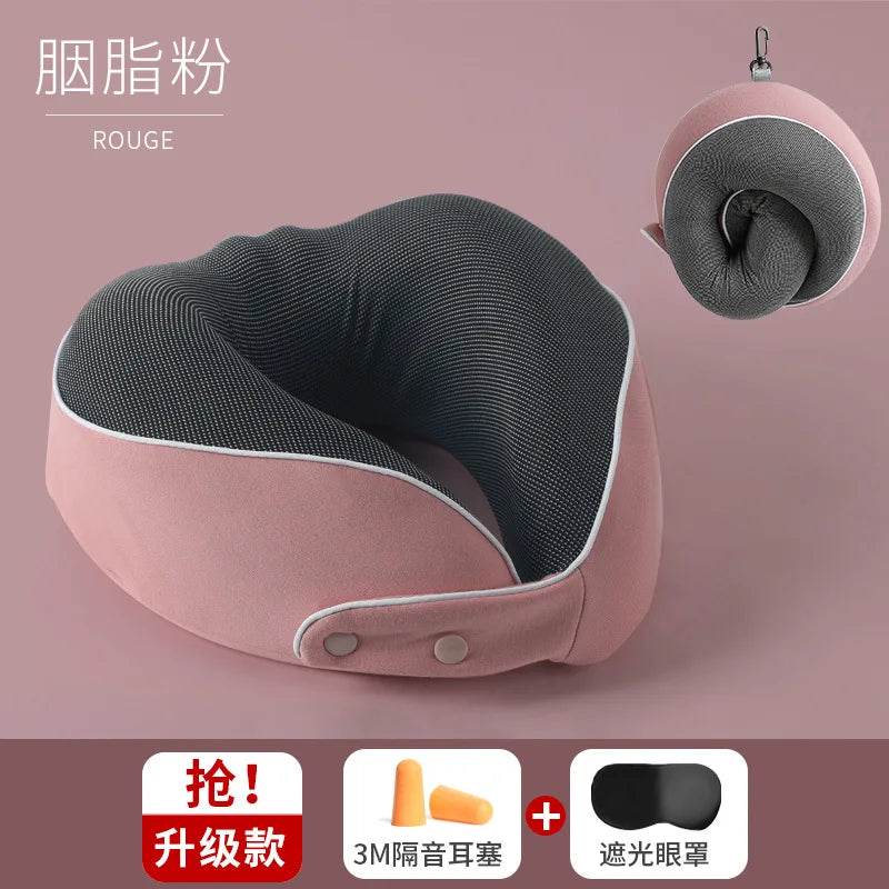 Almohada de viaje para el cuello con espuma viscoelástica en forma de U