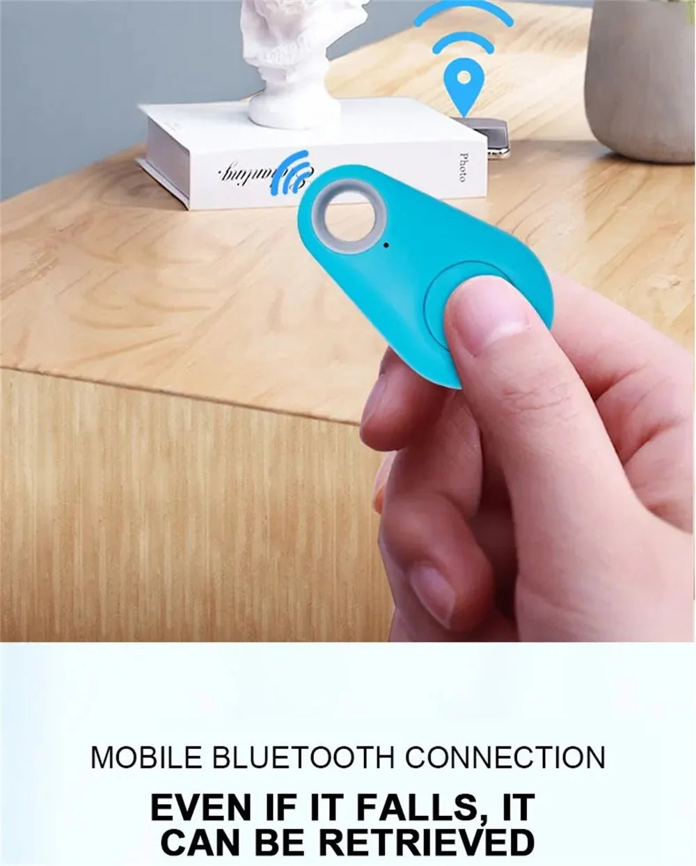 Minirastreador GPS inteligente para mascotas, alarma antipérdida, localizador inalámbrico con localizador de llaves y bolso para niños, recordatorio y control de obturador para selfies.