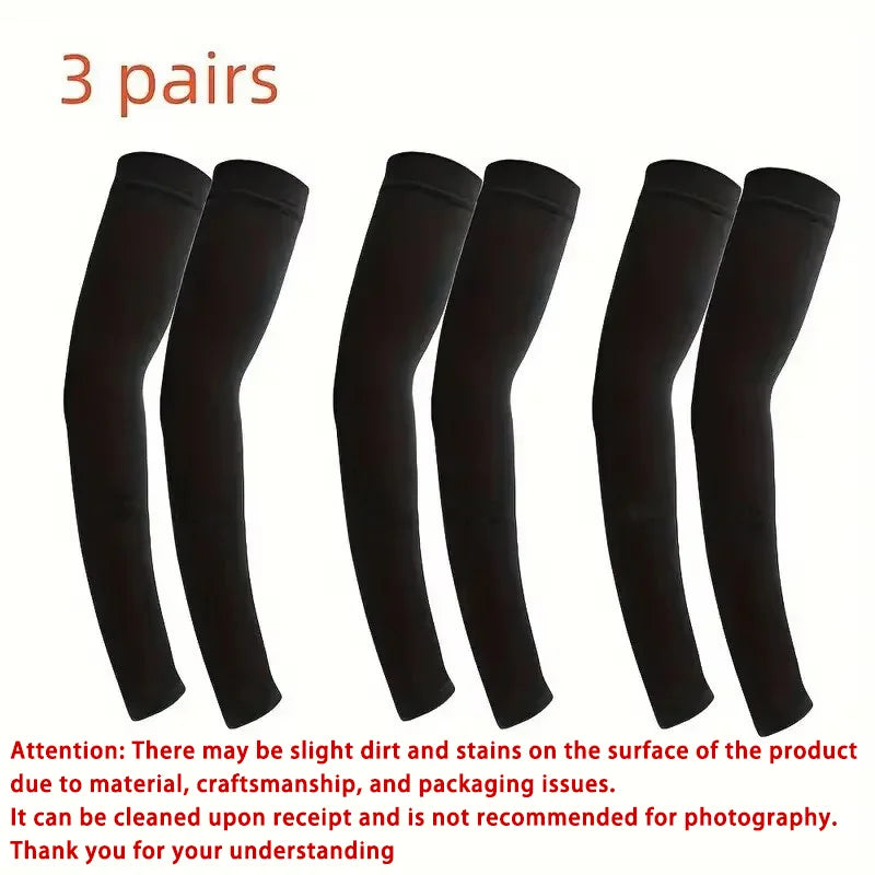 3 Pair of Breathable Sun Protection Sleeves - Breathable &amp; UV Protective Gear for Sports, Driving, &amp; Outdoor Adventures