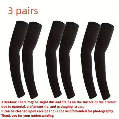 3 Pair of Breathable Sun Protection Sleeves - Breathable &amp; UV Protective Gear for Sports, Driving, &amp; Outdoor Adventures