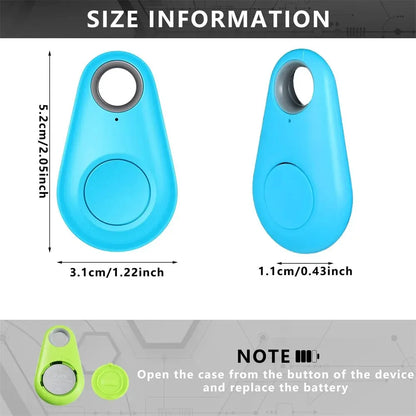 Minirastreador GPS inteligente para mascotas, alarma antipérdida, localizador inalámbrico con localizador de llaves y bolso para niños, recordatorio y control de obturador para selfies.