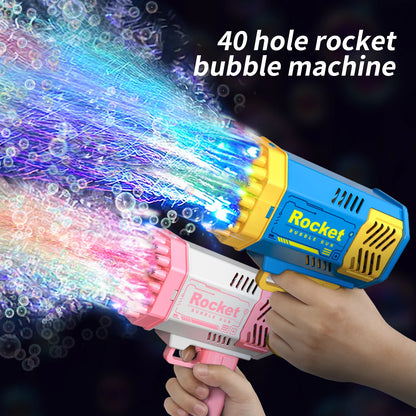 Pistola de burbujas automática eléctrica con luz LED