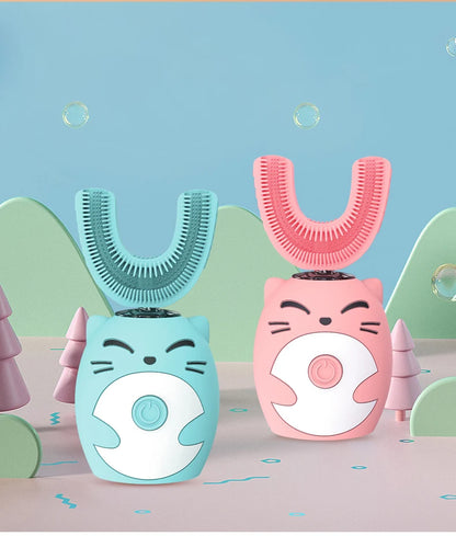Cepillo de dientes eléctrico sónico en forma de U para niños