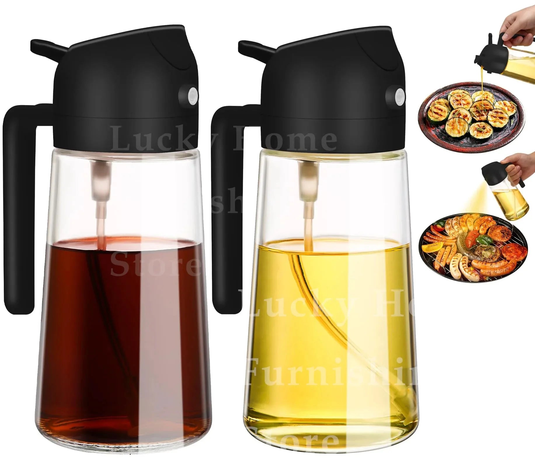 Botella pulverizadora de aceite de cocina, pulverizador de aceite de oliva para cocinar, 200/300/500 ml, botella pulverizadora neumática, dispensador de aceite en aerosol para barbacoa y fitness.