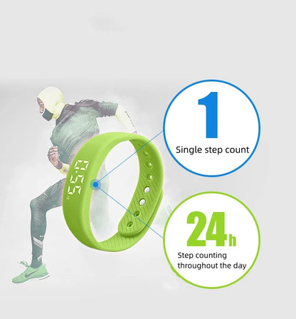 Pulsera inteligente LED digital resistente al agua, reloj inteligente con podómetro para correr, monitor, banda inteligente, alarma de vibración y recordatorio.