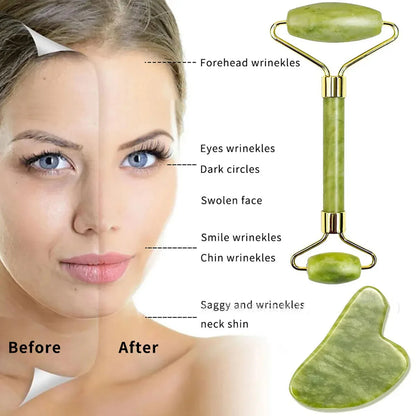 Rodillo de piedra facial Gua Sha para el rostro
