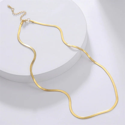 SSnake Chain Necklace for Women Men Gold Color Jewelry Gift Hot
