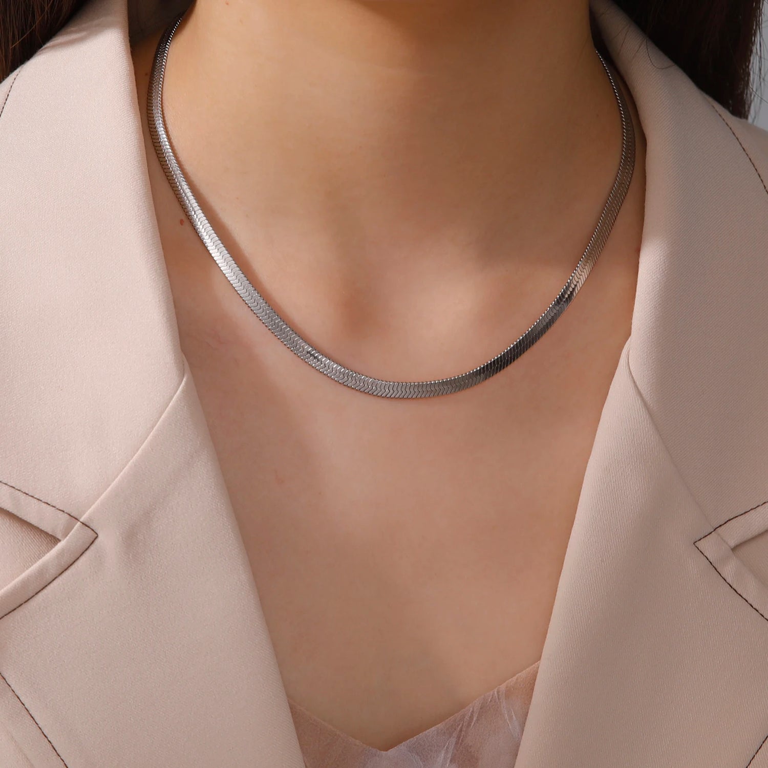 SSnake Chain Necklace for Women Men Gold Color Jewelry Gift Hot