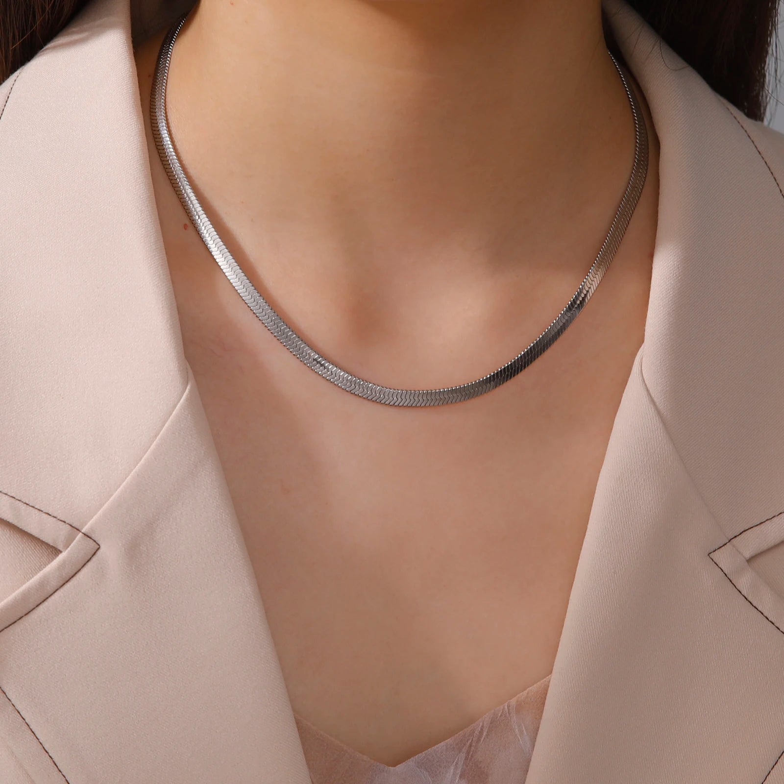SSnake Chain Necklace for Women Men Gold Color Jewelry Gift Hot