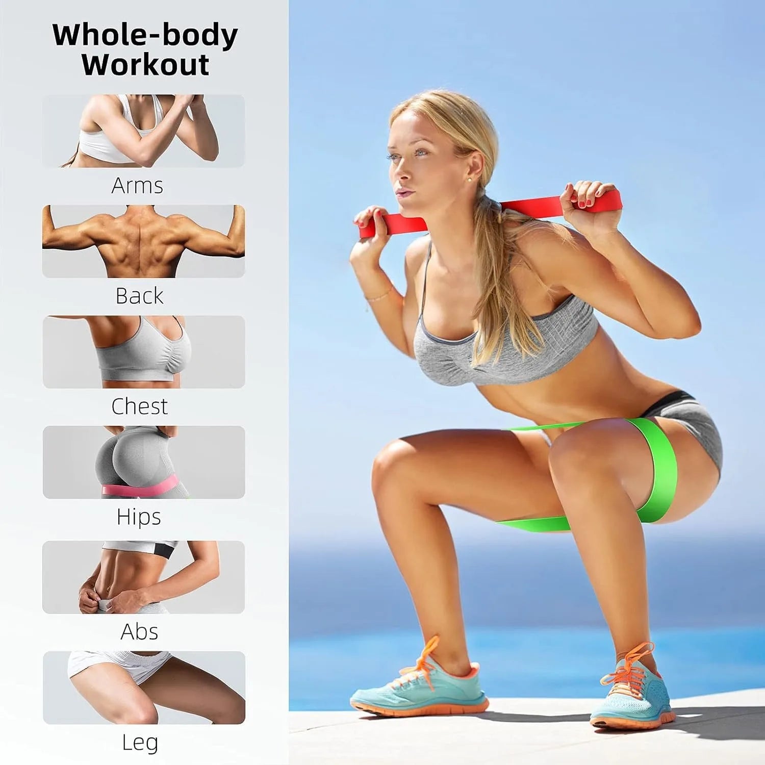 Bandas de resistencia de TPE, juego de fitness, bandas de bucle de goma, expansor de entrenamiento de fuerza, equipo de yoga y gimnasio, bucle de goma elástica.