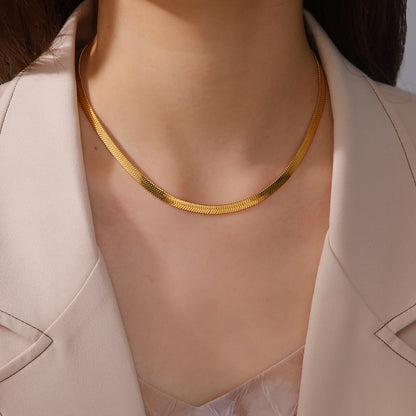 SSnake Chain Necklace for Women Men Gold Color Jewelry Gift Hot