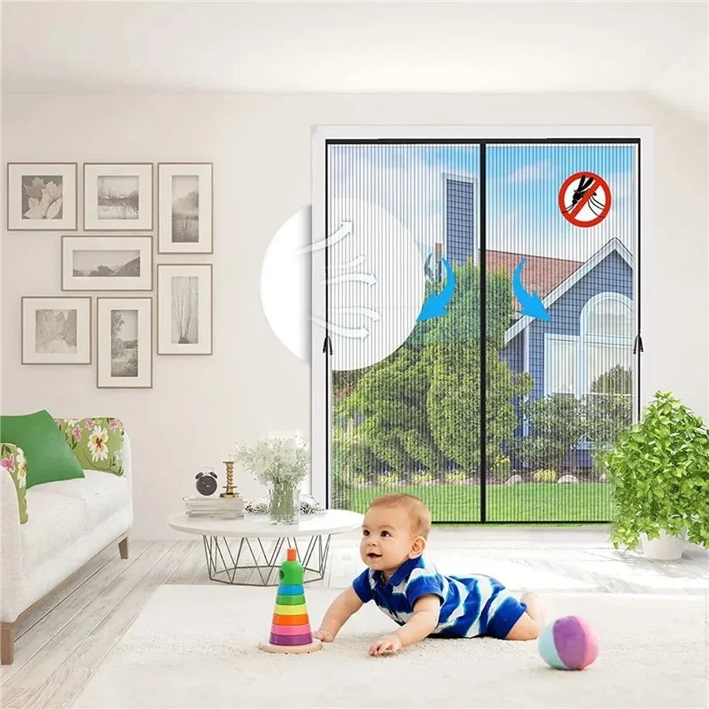 Anti Mosquito Fly Curtains For Doors Screen Magnetic Mosquito Net Door Window Automatic Closing Mesh For Kitchen Living Room