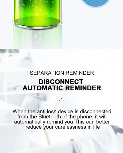 Minirastreador GPS inteligente para mascotas, alarma antipérdida, localizador inalámbrico con localizador de llaves y bolso para niños, recordatorio y control de obturador para selfies.