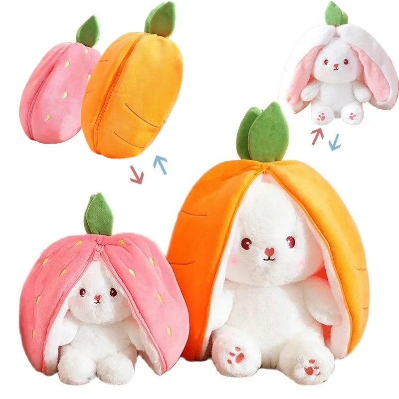 Peluche de conejo de zanahoria y fresa