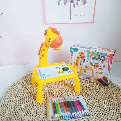Mesa de dibujo con proyector LED para niños